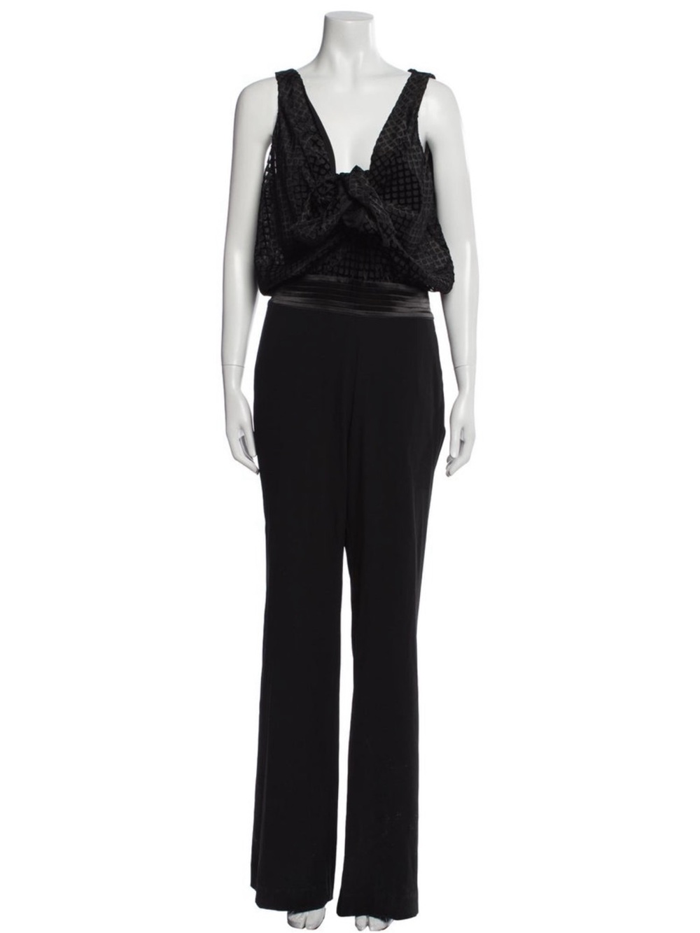 Ramy Brook Black Textured Bodice Sleeveless Jumpsuit